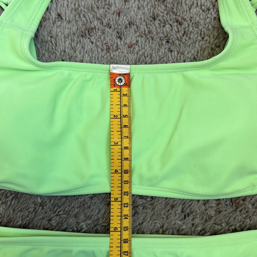 WOMENS xhilaration lime green 2 piece swimsuit size M&L - Picture 4 of 10